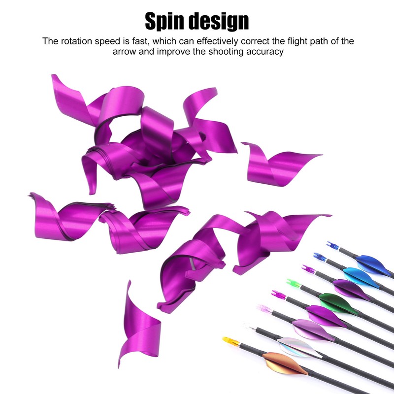 50PCS Archery Spin Vanes 1.75 Inch Right Hand Metal Spin