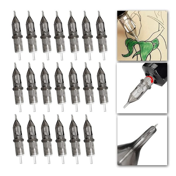 Tattoo Box Needles, Pack of 20 Puncture Tattoo Needles, Sterile, Disposable Needles, Puncture Trocare, Tattoo Accessories, for Tattoo Machines, Permanent, Cosmetic Tattoo Needles (3RL, 5RL, 7RL, 9RL)