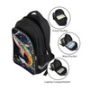 AnySmic Backpack for Kids, Black School Bag with Graffiti Whale