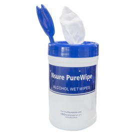 Pharma-C-Wipes 75% Alcohol Wipes - 160 Wet Wipes Per Bottle Canister