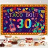 Taco Bout 30 Backdrop 30 Fiesta Mexican Cactus Birthday Banner