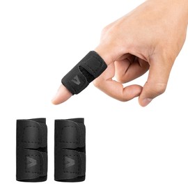 YEEKORO Finger Splint 2 Pieces Finger Support of Single Finger with Adjustable Attachment Strap Finger Brace Finger Straightener for Sports Injuries Arthritis Pain Straightening/M