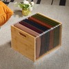Sbanmao Clear Acrylic File Box Organizer, Bamboo Hanging Folder Storage