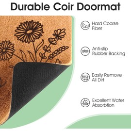 Fttoyoly Hello Spring Door Mat for Front Door Welcome Matt Outdoor with Wildflower Bouquet Doormat Indoor Entrance with Flowers, Perfect Home Floral Decor