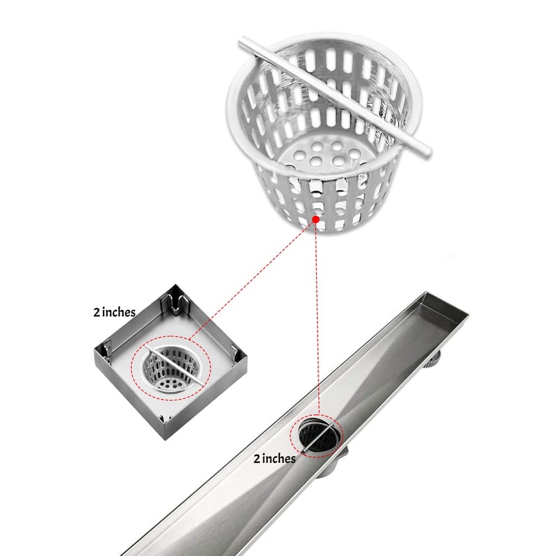 2 Inch Hair and Debris Strainer, Shower Drain Strainer with