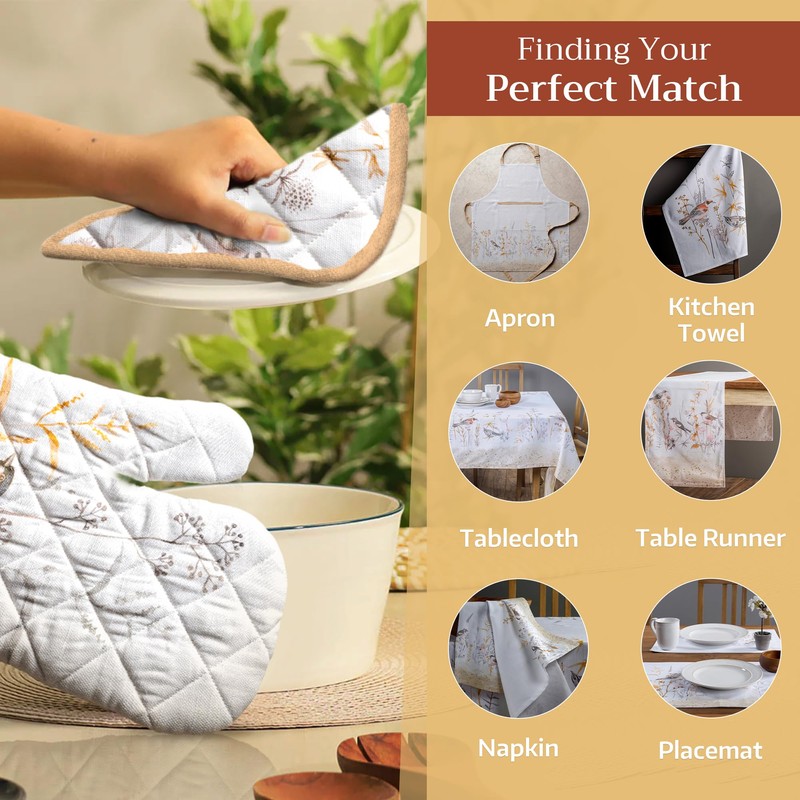 Maison d' Hermine Easter Oven Mitt & Pot Holder 100%