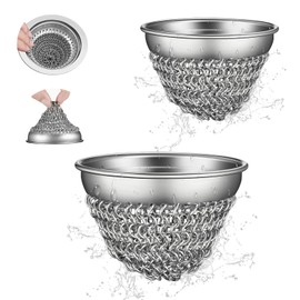 Kitchen Sink Drain Strainer, Wokdada Reversible Insert Mesh Sink Strainer, 304 Stainless Steel Sink Strainer, Clog-free Garbage Disposal Sink Catcher Strainer, 3.19 Inch Sturdy Metal Sink Screen