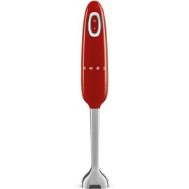 SMEG Handheld Immersion Blender 5 Speeds with Turbo Boost Stainless Steel Blades Nonslip Ergonomic Handle HBF11RDUS, Red