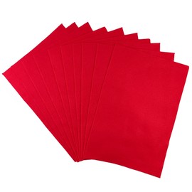 Netuno 10 x Decorative Felt Red A4 1 mm Craft Felt Fabric for Decoration Crafts DIY Crafts for Children Wedding Table Decoration Easter Decoration Spring