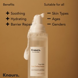 Knours. Your Only Soothing Essence Foam Toner, Soothing & Skin Rejuvenating with Centella (150ml 5.07 fl. oz.) Korean Skincare K-Beauty