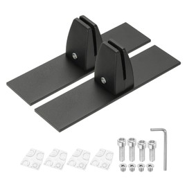 PATIKIL 1.8x1.3x2.5 Desk Divider Support Clamp, 2 Pcs Aluminum Desk Shield Clamp Desk Divider Partition Clamp Sneeze Guard Clamp Bracket for Office Home Desk Panel, Black