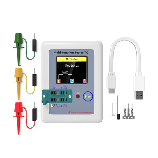 VOKTTA LCR-TC1 Transistor Tester, Multifunctional TFT Tester, 1.8 Inch LCD