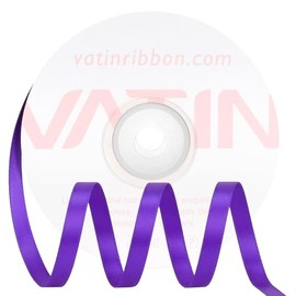 VATIN Double Face Purple Satin Ribbon 1/4" Continuous 25 Yards,Purple Polyester Fabric Ribbon use for Bows Bouquet, Gift Wrapping, Floral Arrangement Wedding Decoration