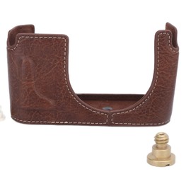 PU Leather Camera Half Case for Leica Q Half Body Protection Cover Base Case with Battery AccessCoffee Color