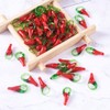 Cheriswelry 50pcs Red Pepper Glass Charms Hot Chilli Dangle Charms