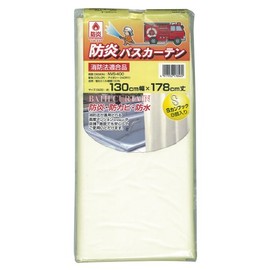 明和グラビアMEIWA 防炎バスカーテン 130cm幅×178cm丈 アイボリー NVS-400