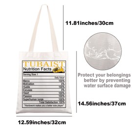 MYSOMY Tubaist Tote Bag - Tuba Player Gift - Tuba Music Lessons Shoulder Bag (Tubaist tb)