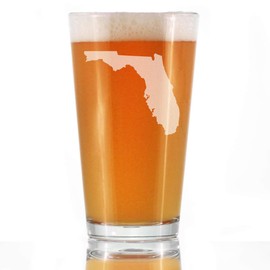 Florida State Outline Pint Glass for Beer - State Themed Drinking Decor and Gifts for Floridian Women & Men - 16 Oz Glasses