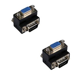 baolongking Right Angle VGA Male to Female 15 Pin SVGA Converter Adapter Male for LCD Monitor TV Connector 2pcs