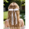 LFOUVRE 4pcs Hair Clips for Women Tassel Ribbon Bowknot with