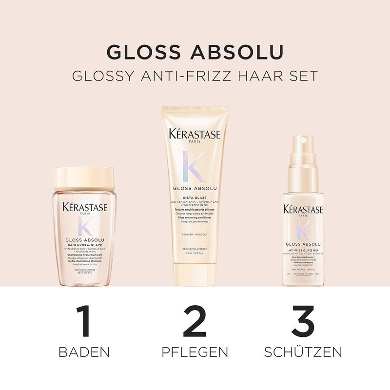 Kérastase Gloss Absolute Shampoo Conditioner and Heat Protection Trial Set