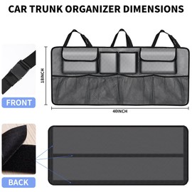 NEWFOM Car Trunk Organizer and Storage, Large Capacity Backseat Hanging Storage Accessories, Backseat Car Organizer for SUV/MPV/Truck (Grey)