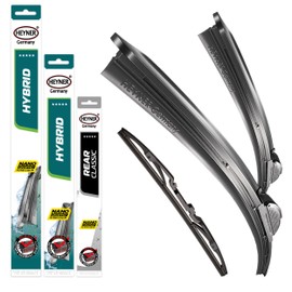 HEYNER® Windscreen Wiper Set with Rear Windscreen Wiper Suitable for Honda CR-V IV (10.2012-10.2024) Hybrid Flat Bar Wiper Front and Rear Wiper