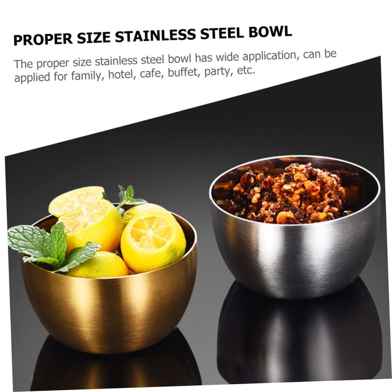 Mobestech 2pcs Stainless Steel Sauce Salad Bowl Multipurpose Kitchen Utensils