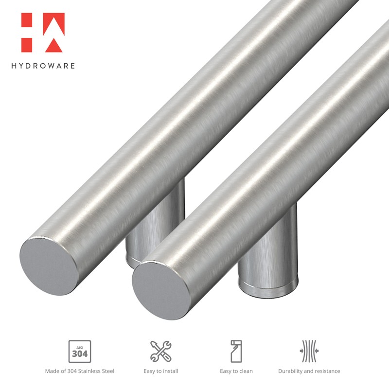 HYDROWARE Modern Contemporary Long Stainless Steel Push Pull Door Handle