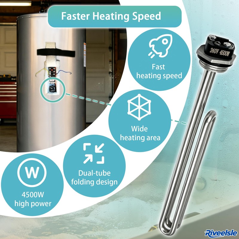 Upgraded 02582 Water Heater Element, 4500W 240V Heating Element