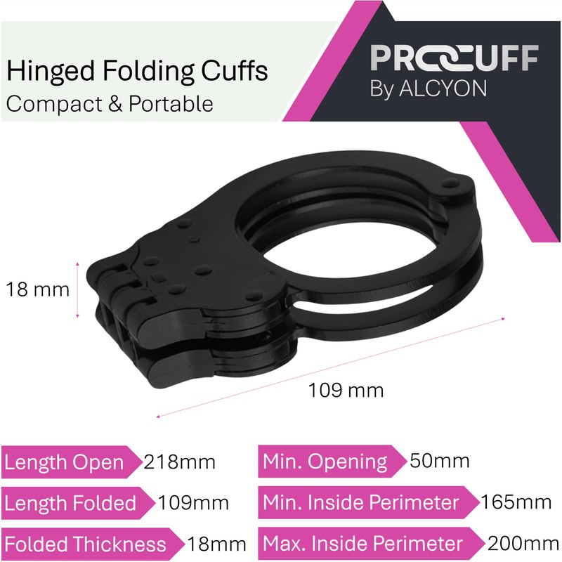 PRO-Cuff England Police Handcuffs. Real Metal Handcuffs. Heavy-Duty Steel. Professional