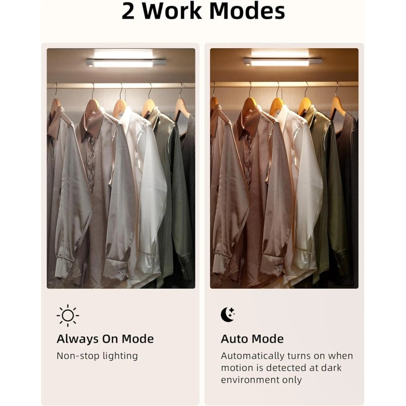 Smart Magnetic Under Cabinet Lighting with Rechargeable Motion Sensor –