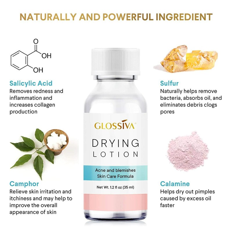 Glossiva Overnight Solution Drying Lotion, Acne & Blemish Treatments, 12/2025