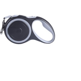 AL AJAL Tangle-Free, Retractable Dog Lead with Anti-Slip Handle; 8M / 26FT Reflective Strong Nylon Tape/Ribbon; One-Handed Brake, Pause (Grey)