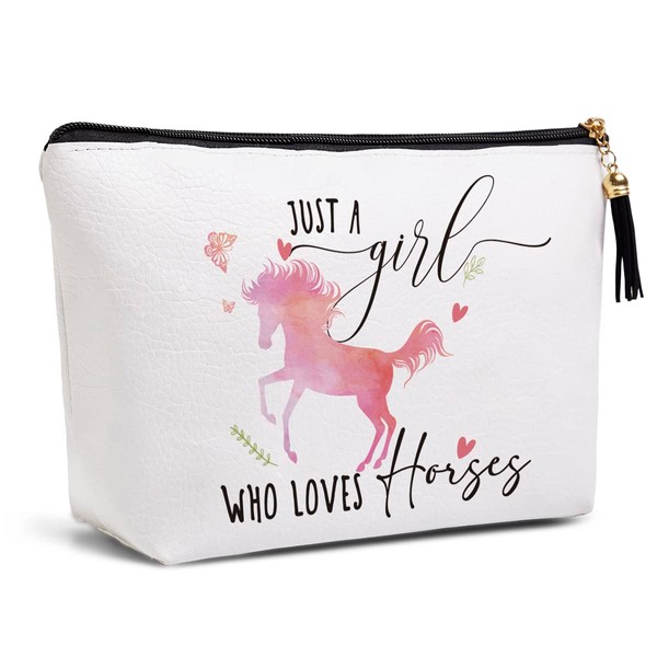 Horse Gifts for Women Horse Stuff Horse Gifts for Women Funny Birthday Gifts for Horse Lovers Teen Women Women Niece Sisters Bestie Horse Makeup Bag Travel Toiletry Bag Just A Women Who Loves Horses