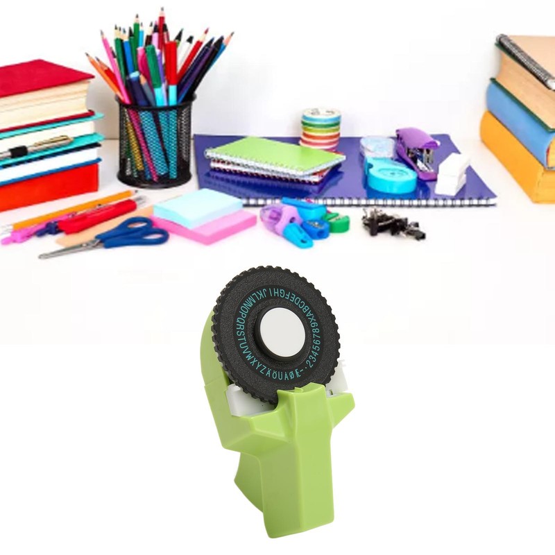 Embossing Label Maker Green Easy Operation Ergonomic Design Portable Label