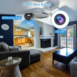 Smart Home Security Camera 720P WiFi IP with Night Vision Motion Detection Two-Way Talk and Loop Recording Network CameraColor: Black_UK Color