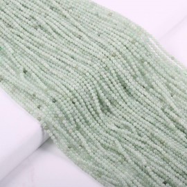 110 abalorio redondas sueltas de 3 mm de piedra de aventurina verde natural, abalorio espaciadoras lisas para hacer joyas, collar de pulsera