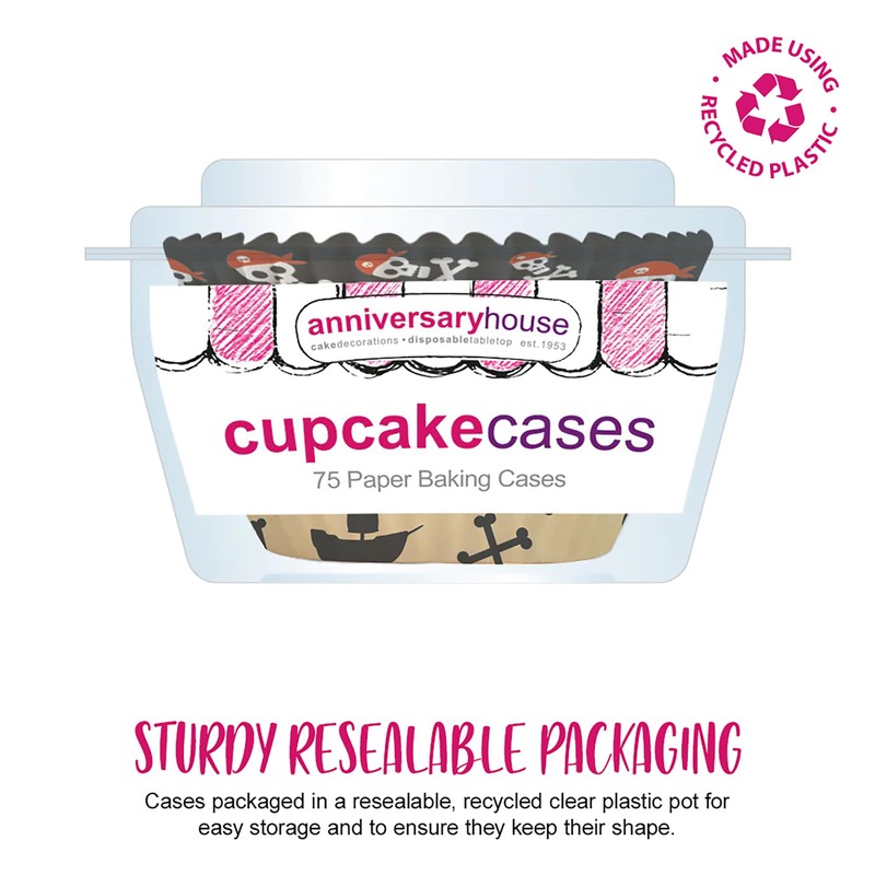 Anniversary House Cupcake Cases, 75 Pieces, Greaseproof Paper Baking Cups,