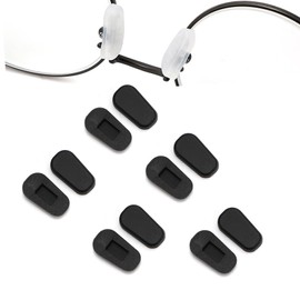 Eyeglass Nose Pads Covers Slip-on Silicone Glasses Nose Pad Anti Slip Soft Nose Pads for Eyeglasses Repair Kit(5 Pairs), Black/S