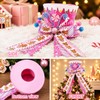 Pink Christmas Tree Topper Hat, Candy Gingerbread Tree Top Decoration