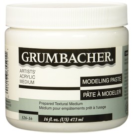 Grumbacher Hyplar Modeling Paste Artists' Acrylic & Oil Paint Medium, 16 oz. Jar, Package may vary