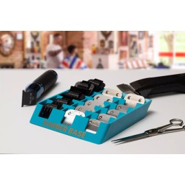 CastleBarber Barber Base - TEAL/BLUE (HUGE 15 slot Clipper Blade Organizer with EZ Access)