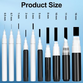 FULIBAO 15 Pack Large Refillable Paint Markers 8mm 10mm 15mm Empty Markers for Touch-up Paint Acrylic Permanent Watercolor DIY Graffiti Art Markers