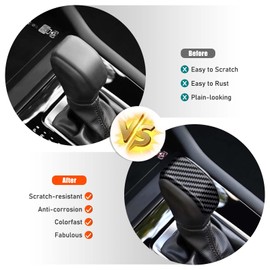 Carbon Fiber Print Gear Shift Knob Head Cover Trim Compatible with Subaru Forester 2025 and up Car Gear Shift Knob Cover Decoration Sticker, Anti-Scratch, Long-Lasting Car Interior Accessories