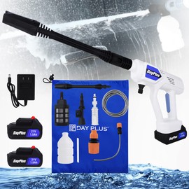 435 PSI Cordless High Pressure Car Washer Power Portable Car Wash Cleaner Machine Electric Water Gun with 2 * 1.5Ah Rechargeable Battery, Adjustable Nozzles, for Washing Cars, Fences, Siding,Patio
