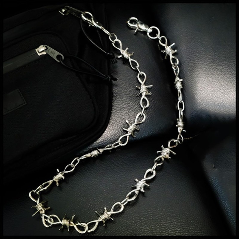 White Fang AZ138 Men's Barbed Wire Wallet Chain Barbed Wire