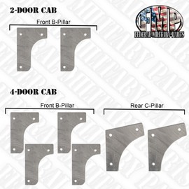 Military Door Gap Filler, 6 Pack, Aluminum Angle, 4 Door Cab for B-Pillar and C-Pillar Weatherizing, Waterproofing, Hard Or Soft Doors, Compatible with Humvee M998 Hummer H1