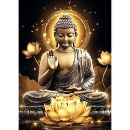 TOSTOG Diamond Painting für Erwachsene,Buddha Statuen Diamant Painting Kits Full Drill Bilder 5D DIY Diamant Malerei Set 30x40cm für Wanddekor