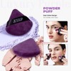 Jessup Borla Maquillaje, 2pcs Borlas Polvos Triangulares Puffs Suaves para